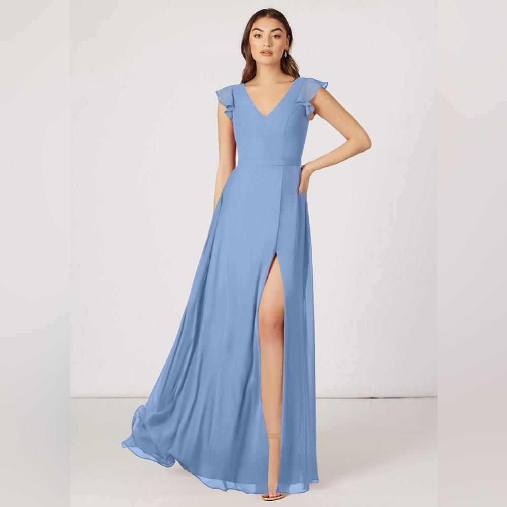 Azazie Claudine Bridesmaid Dress in Steel Blue